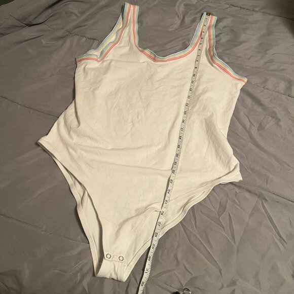 Torrid Size 3 White Bodysuit with Rainbow Trim - Picture 5 of 10